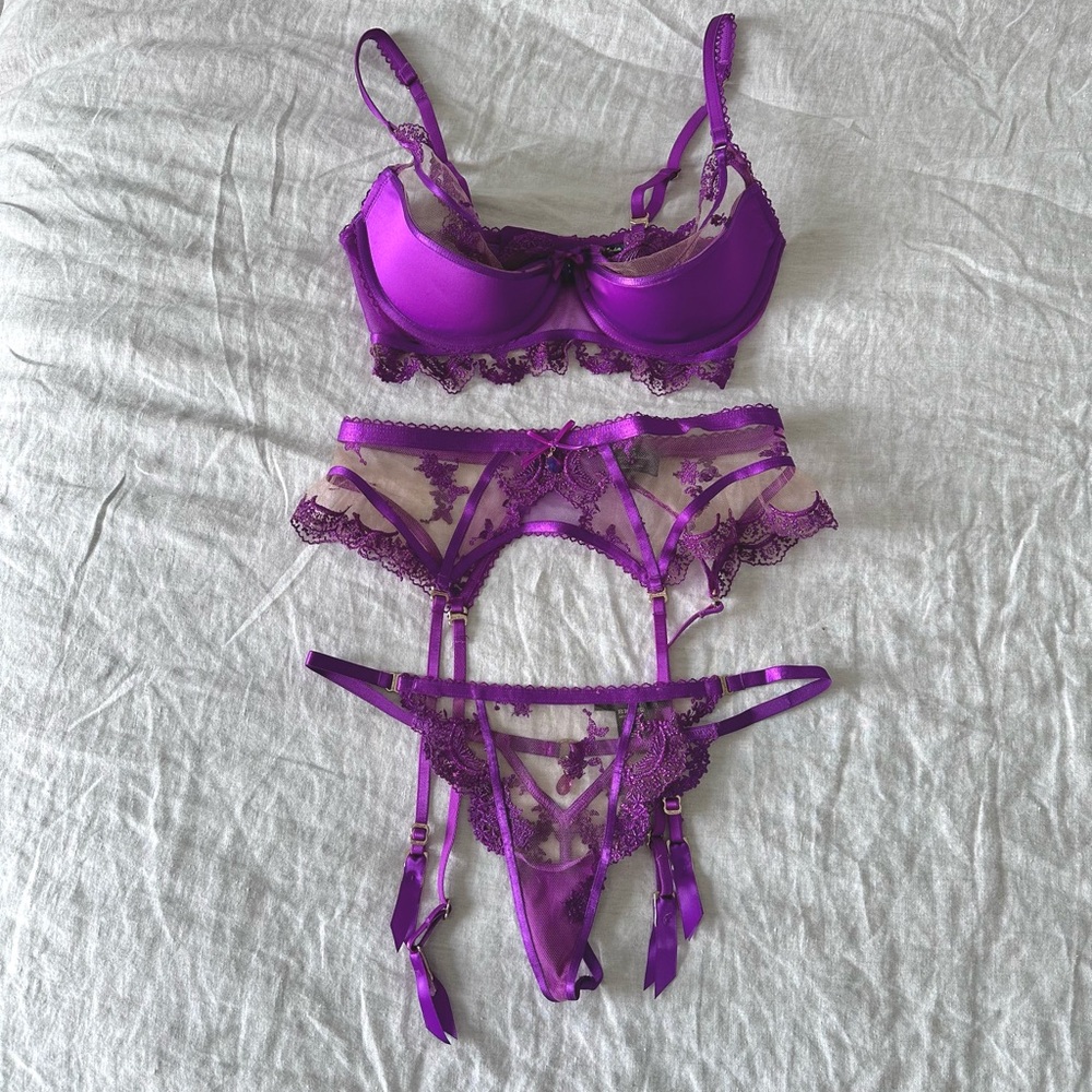 Honey Birdette Madison Amethyst Full Set New